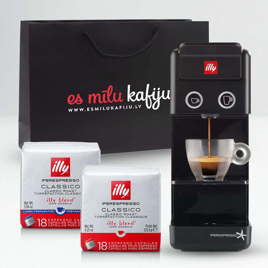 illy Dāvanu komplekti Dāvanu komplekts - illy Y3.3 kafijas kapsulu automāts un kafijas kapsulas