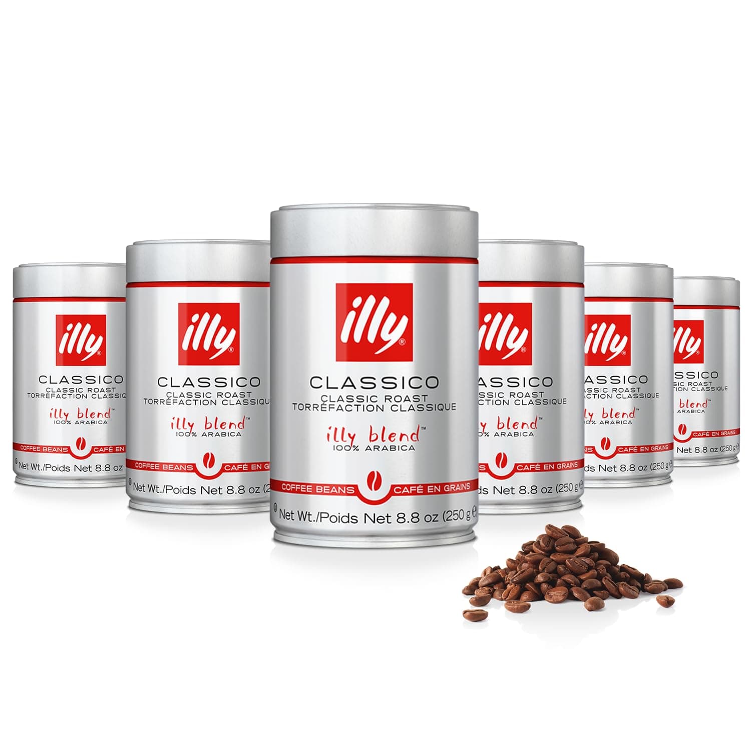 illy Kafijas pupiņas Kafijas pupiņas Illy, Vidēji Grauzdētas, 250g x 6gab