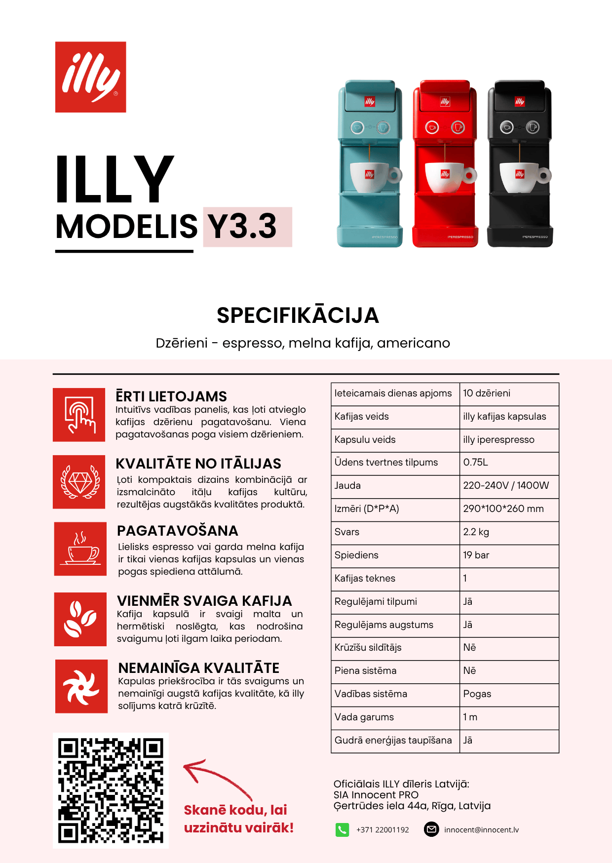 illy Kapsulu automāti Kafijas automāts Illy Y3.3 EC, balts