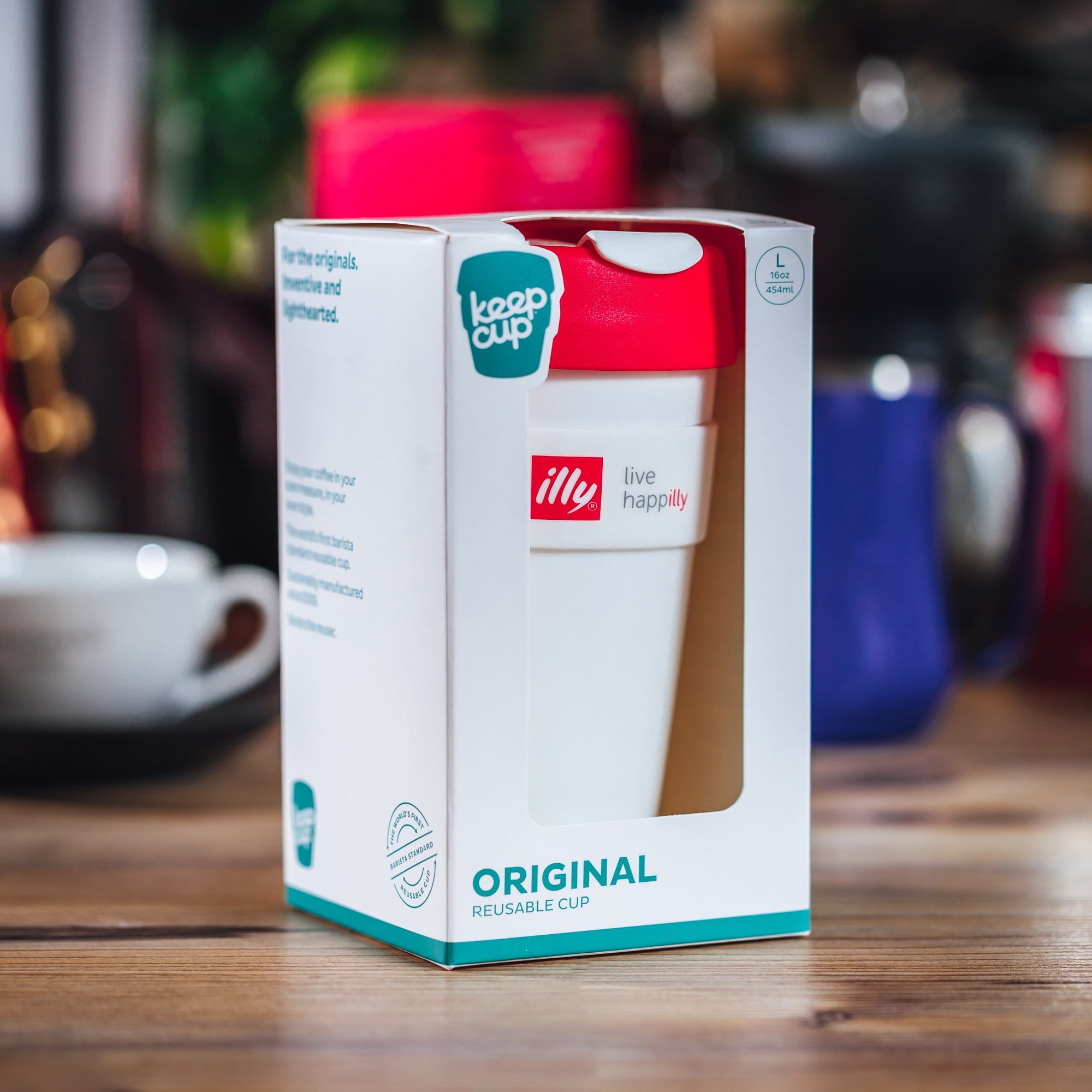 illy Trauki Balta ar sarkanu vāku Keepcup illy krūze