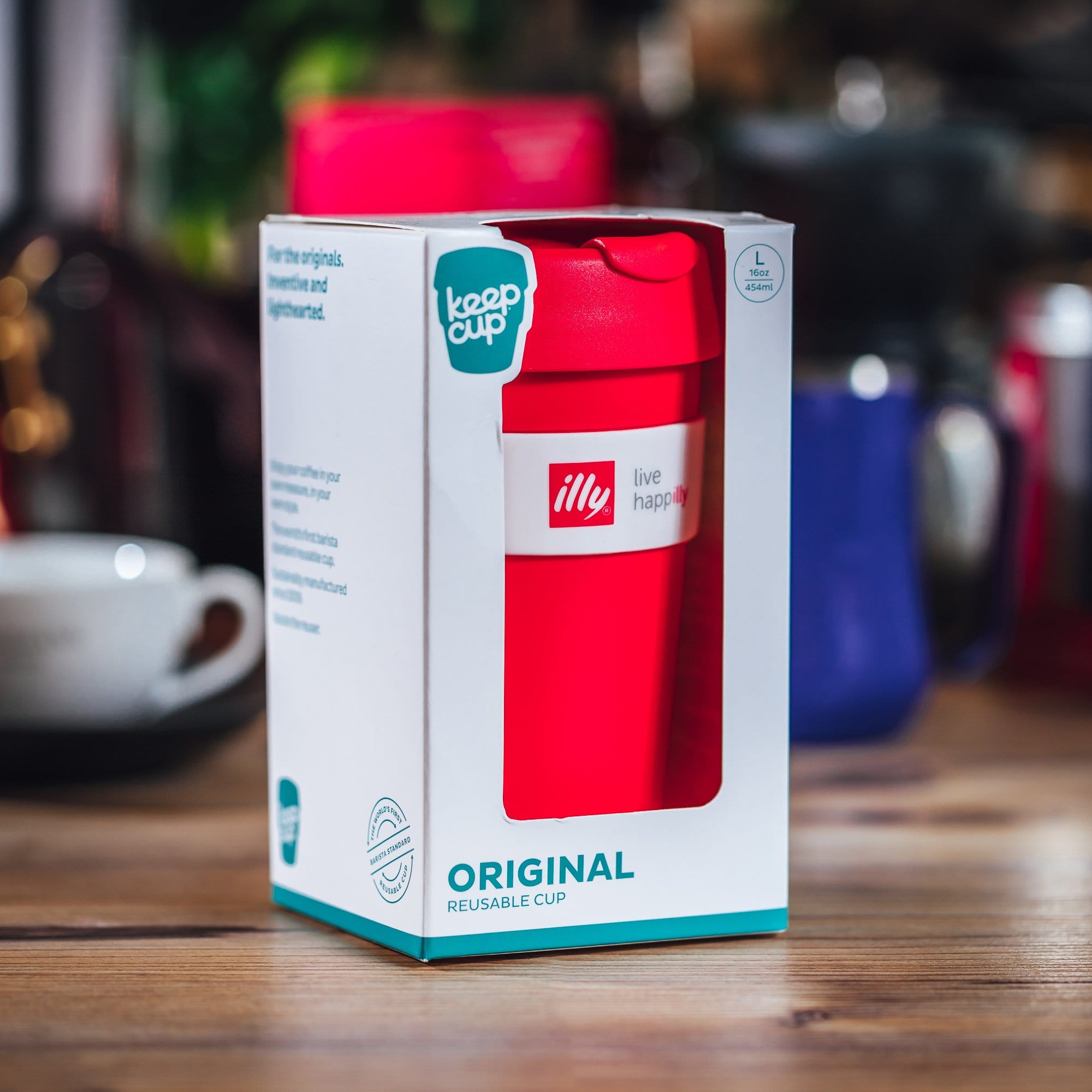 illy Trauki Sarkana ar sarkanu vāku Keepcup illy krūze