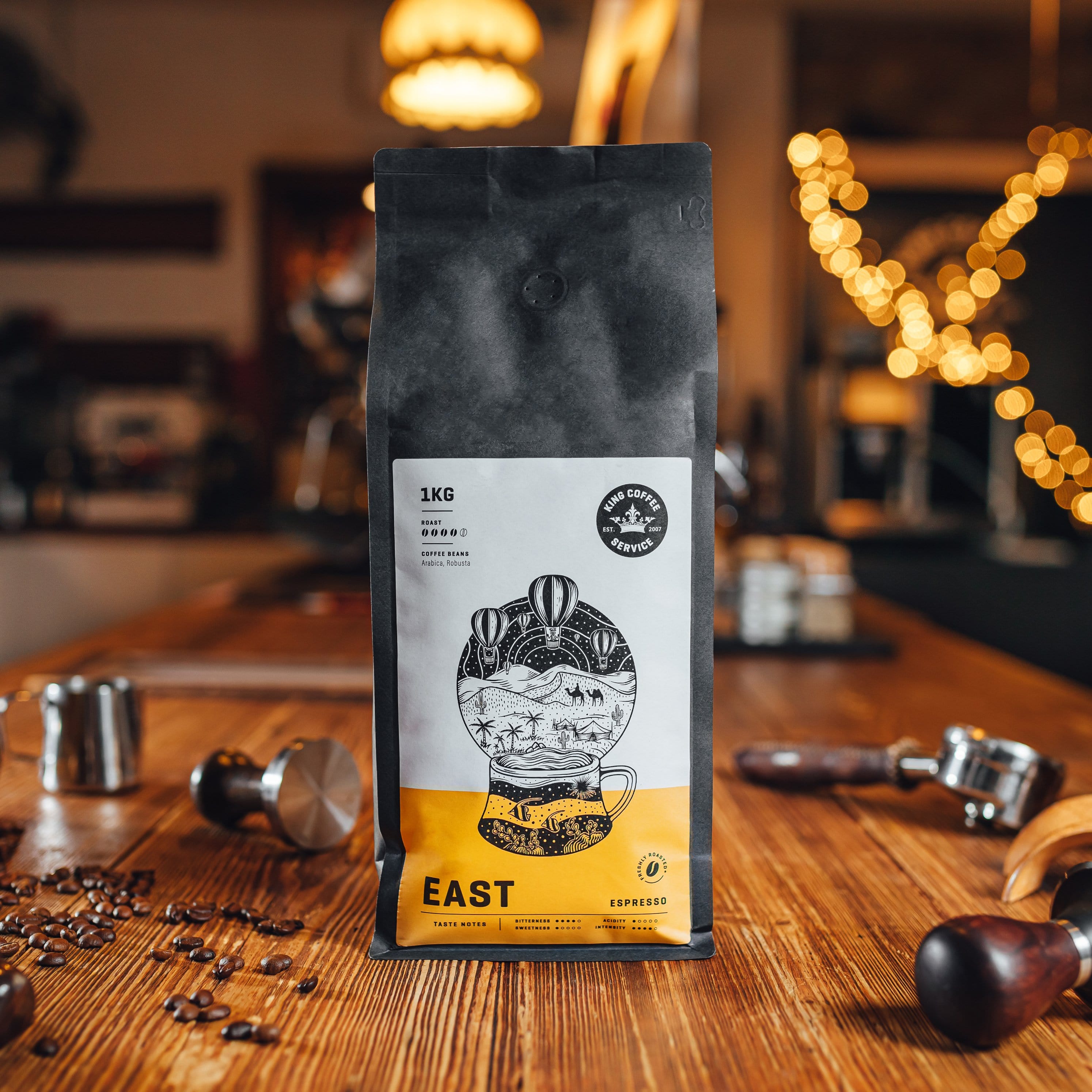 King Coffee Service Kafijas pupiņas EAST kafijas pupiņas, 1kg