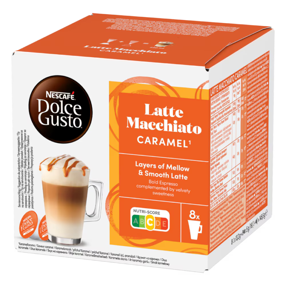 Nescafe Kapsulas Kafijas kapsulas Nescafe Dolce Gusto Latte Macchiato Caramel, 16gb