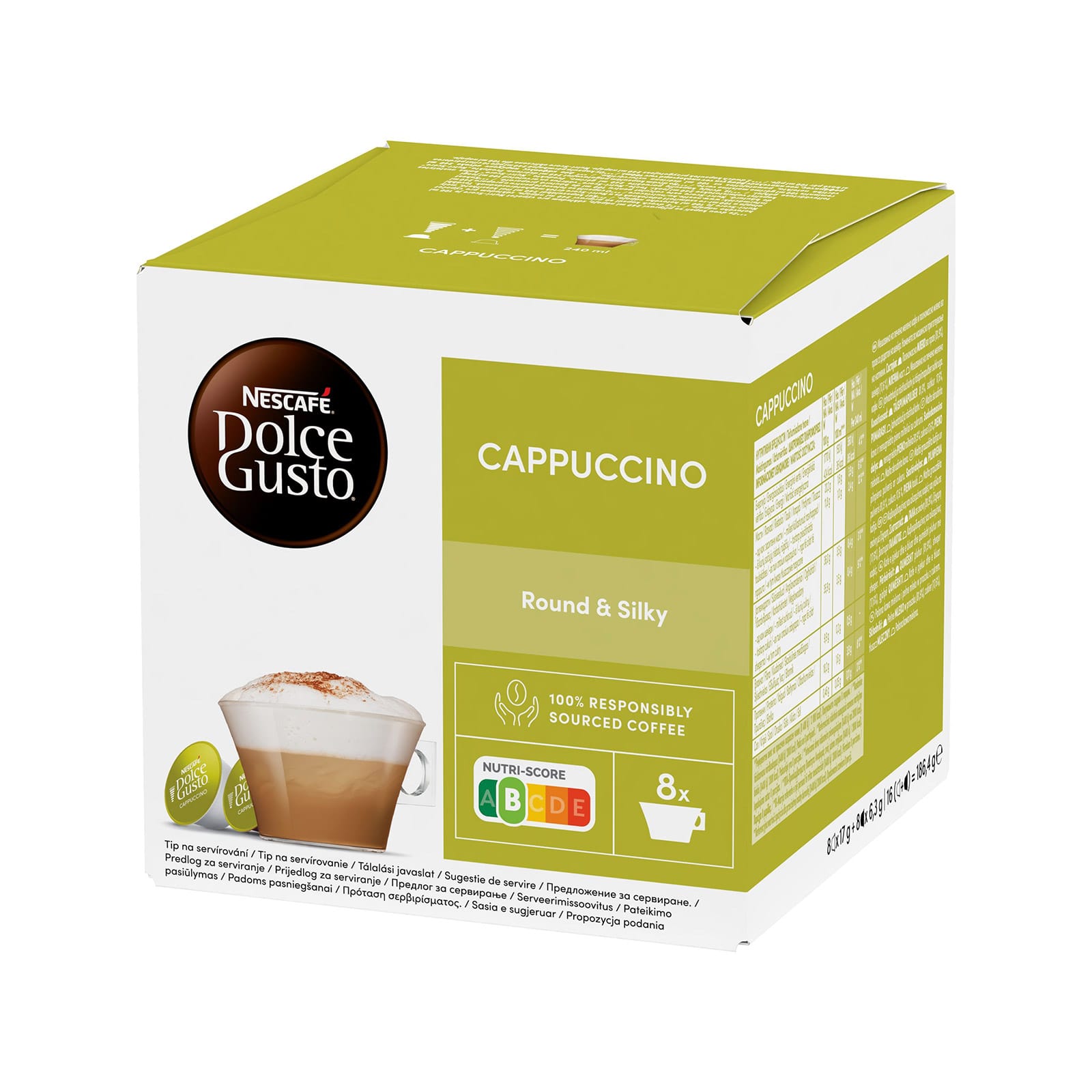 Nescafe Kapsulas Nescafe Dolce Gusto kafijas kapsulas Cappuccino 8+8gab