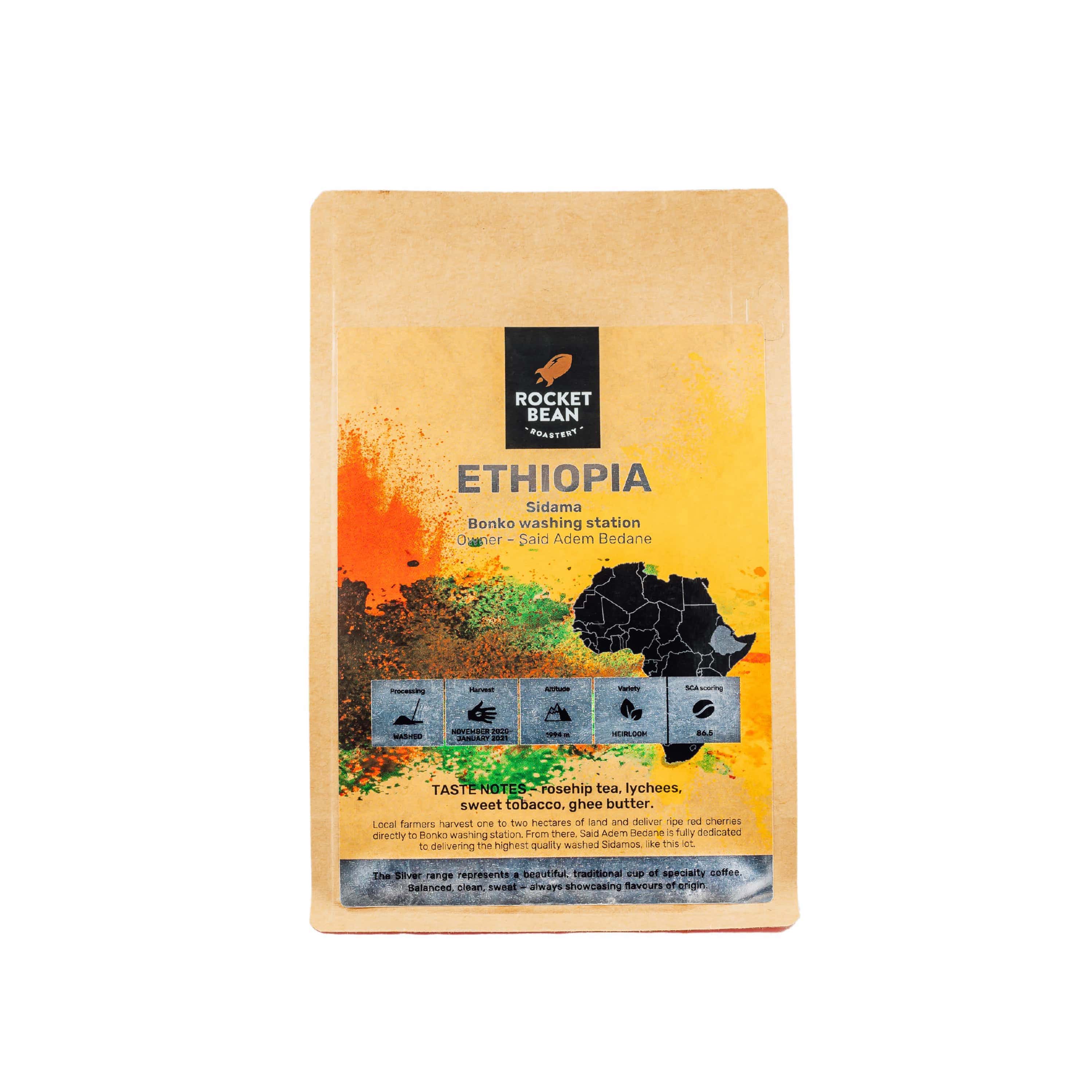 Rocket Bean Roastery Kafijas pupiņas Kafijas pupiņas Ethiopia, Sidama, Bonko, 200g