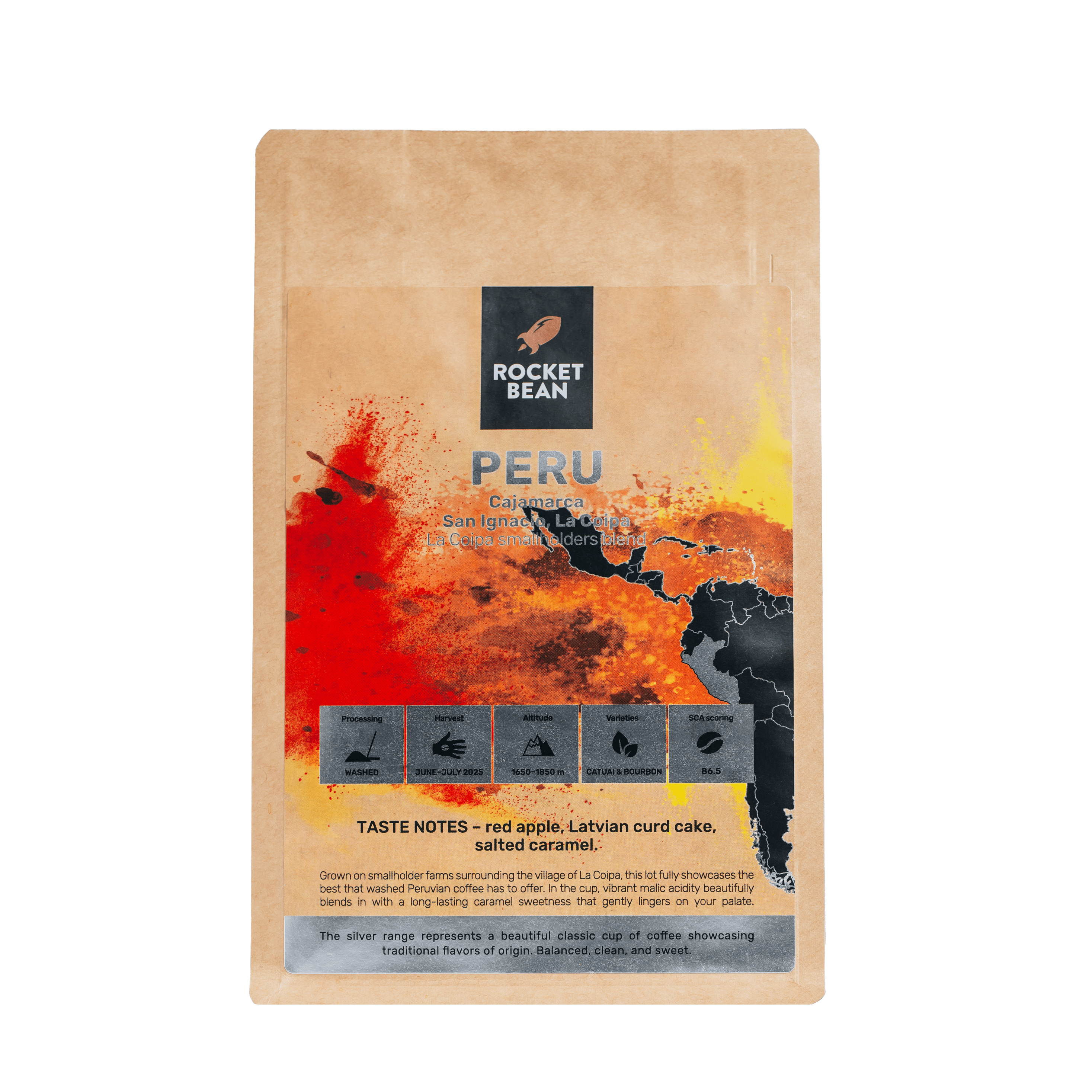 Rocket Bean Roastery Kafijas pupiņas Kafijas pupiņas Peru, La Coipa, Mazgātas. 200gr