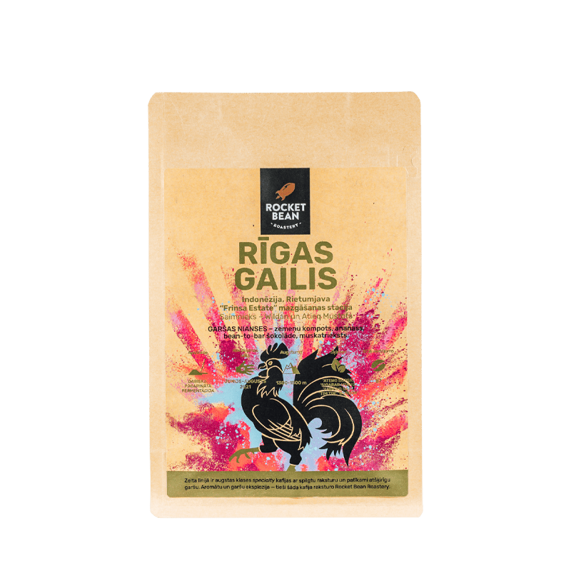 Rocket Bean Roastery Kafijas pupiņas 200gr Kafijas pupiņas Rising Rooster, Indonesia, Espresso, 200g