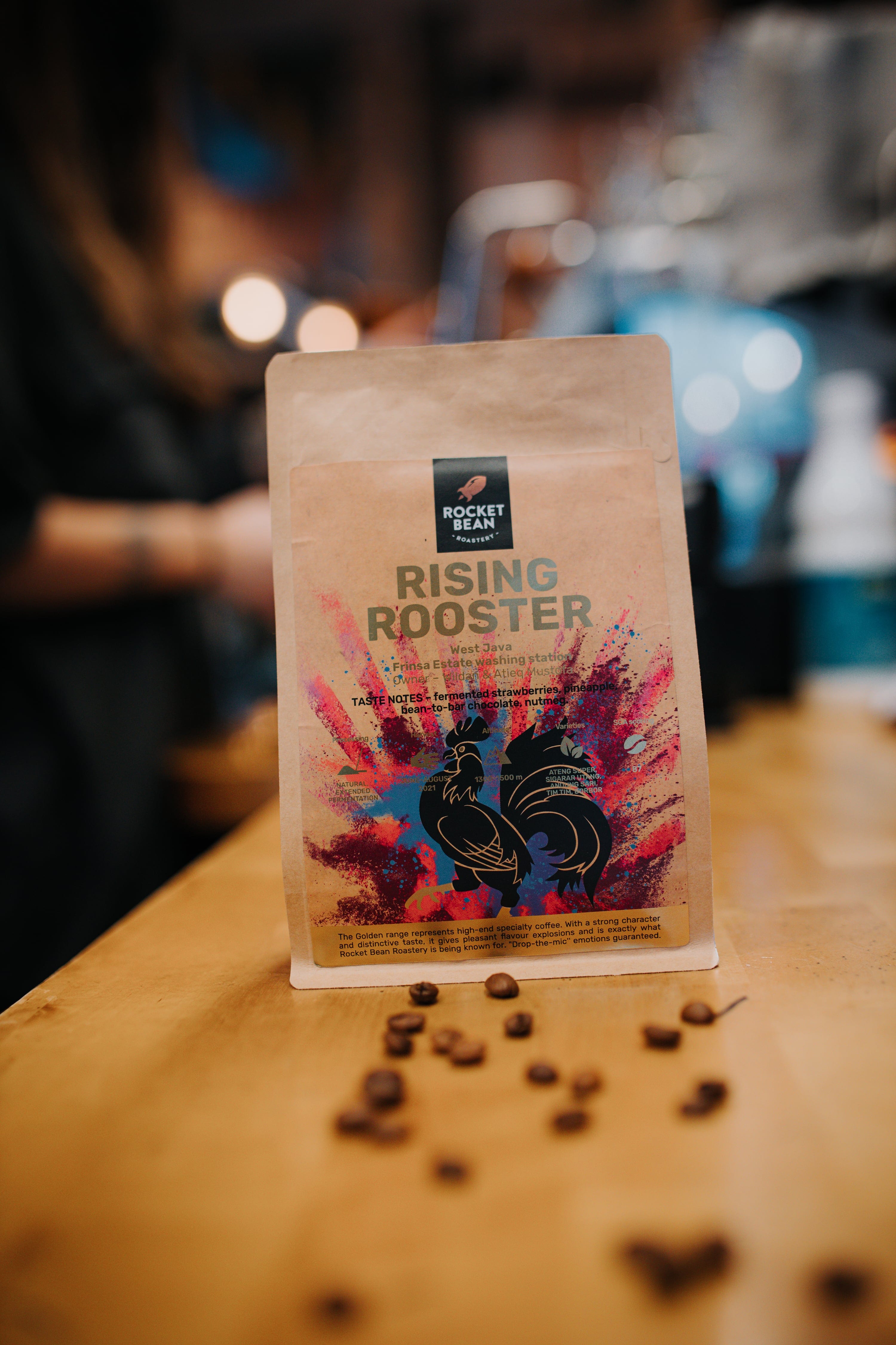 Rocket Bean Roastery Kafijas pupiņas Kafijas pupiņas Rising Rooster, Indonesia, Espresso, 500g