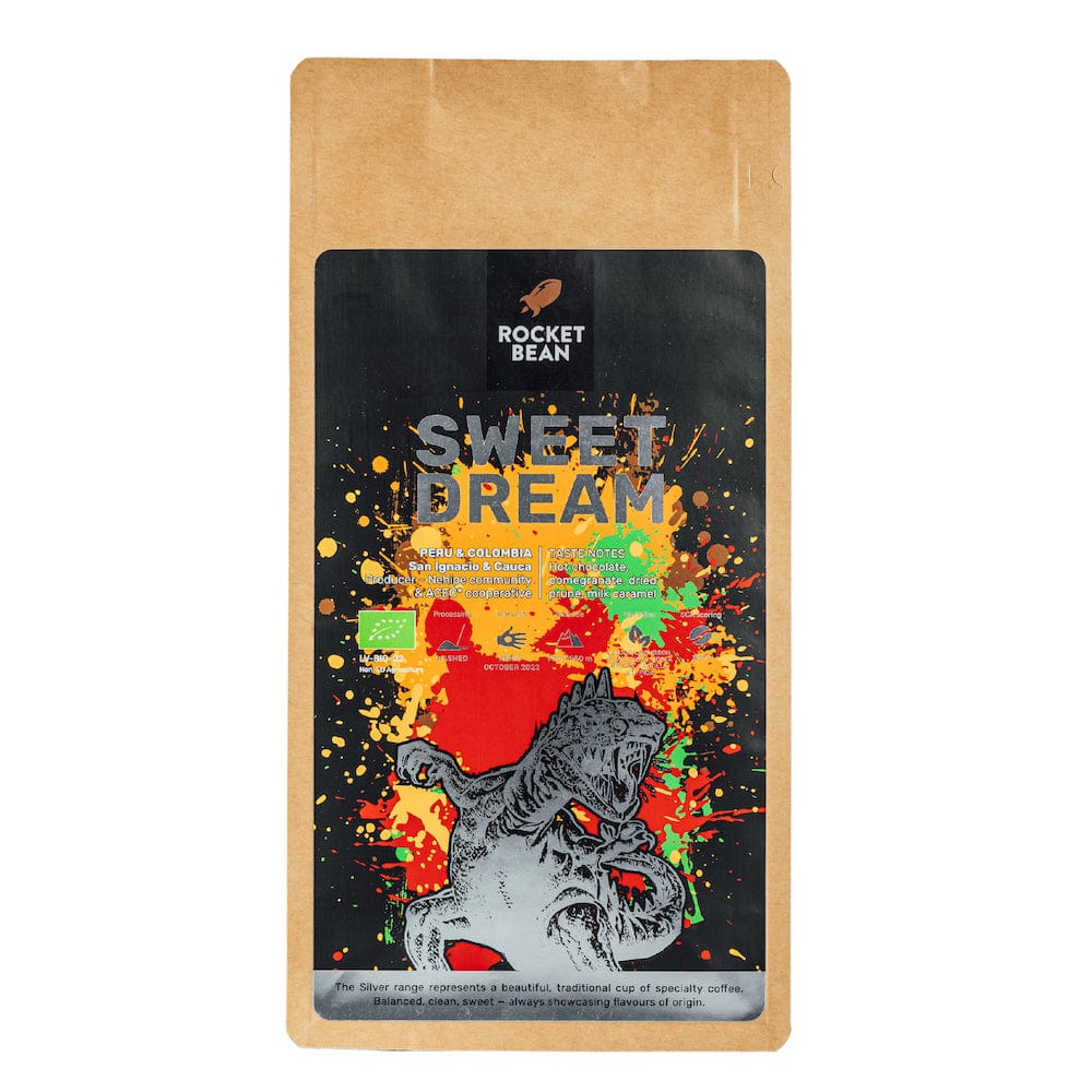 Rocket Bean Roastery Kafijas pupiņas 500gr Kafijas pupiņas Sweet Dream | Peru, Kolumbija, mazgāta, BIOLOĢISKA, 500g