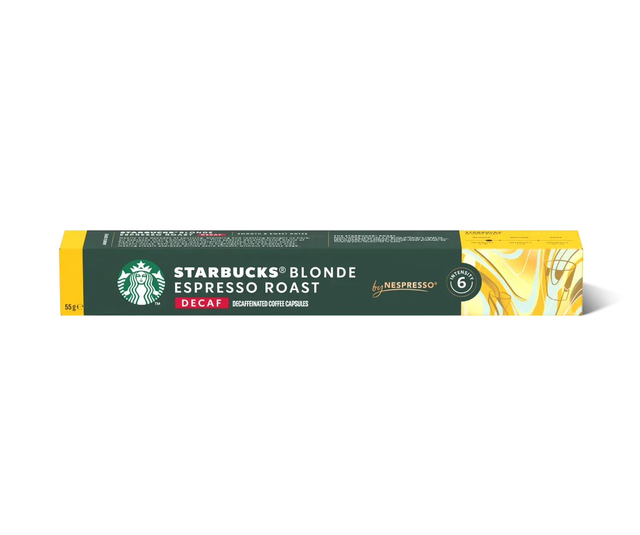 Starbucks Kapsulas Kafijas kapsulas Starbucks Nespresso Blonde, BEZKOFEĪNA 10gb