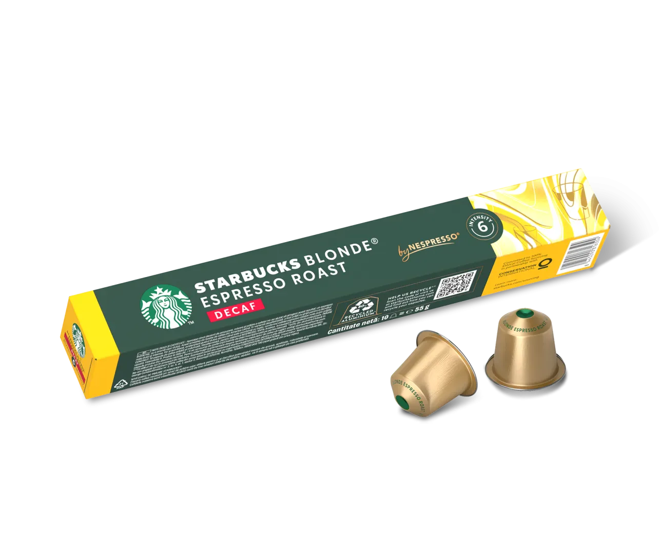 Starbucks Kapsulas Kafijas kapsulas Starbucks Nespresso Blonde, BEZKOFEĪNA 10gb