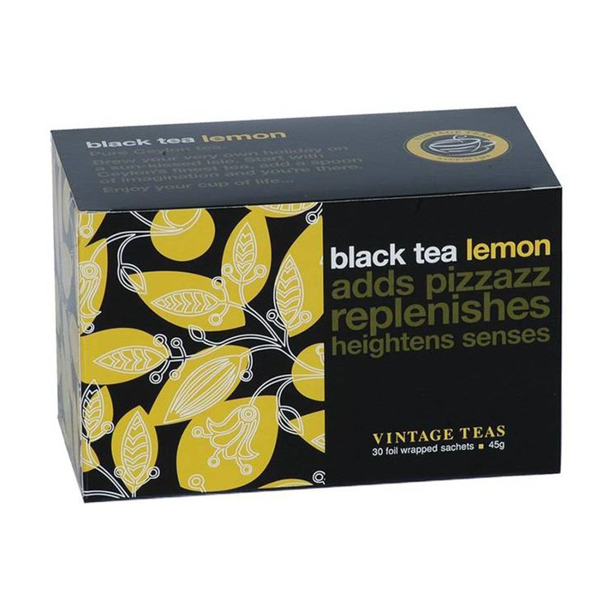 Vintage Tēja maisiņos Vintage Black Lemon tēja maisiņos, 30gab